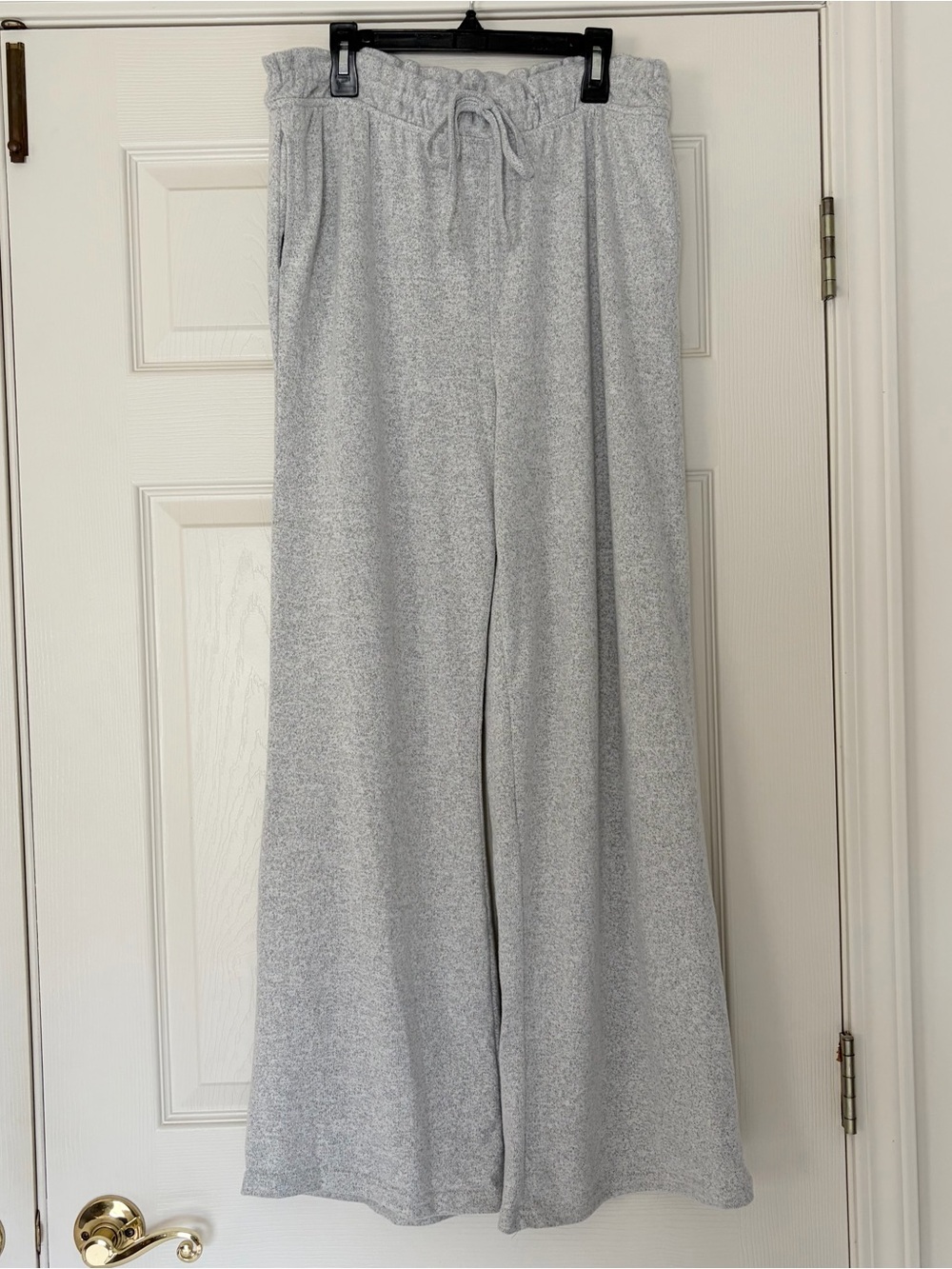 Light Grey Wide-Leg Drawstring Lounge Pants